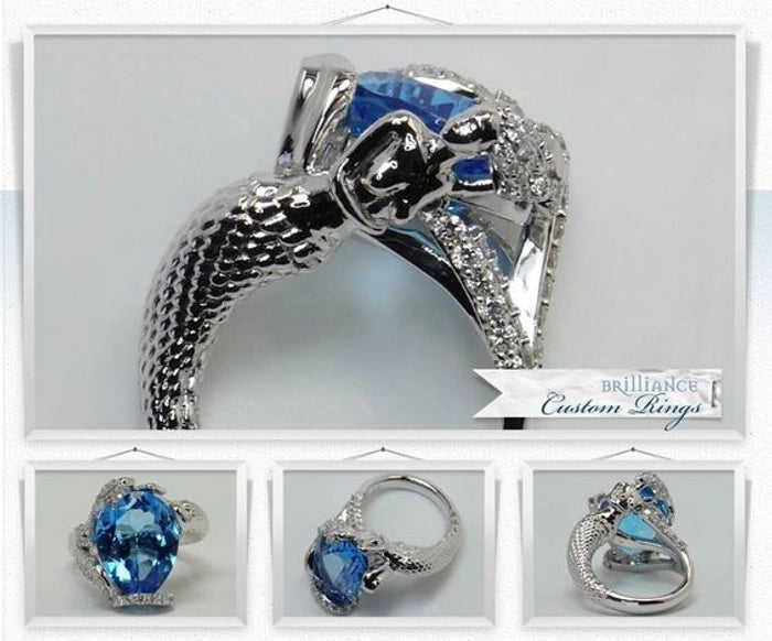 Ladies 925 Sterling silver engagement ring