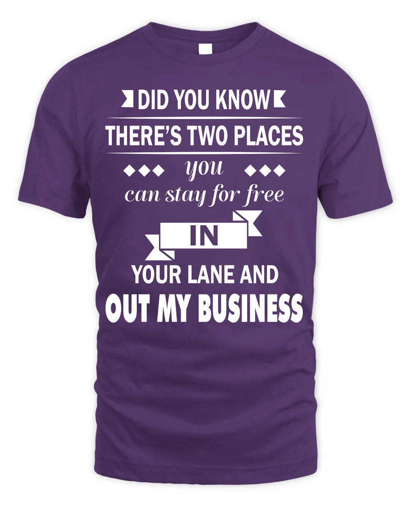 Did You Know There Is Two Places You Can Stay For Free Funny T-Shirt