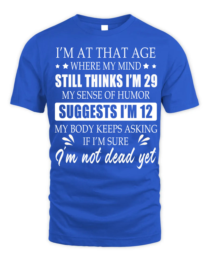 I Am At That Age Where My Mind Thinks I Am 29 Funny t-shirt
