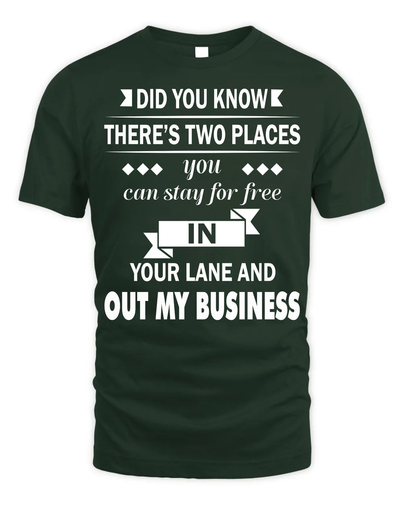 Did You Know There Is Two Places You Can Stay For Free Funny T-Shirt
