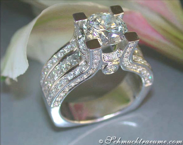 Ladies 925 Sterling silver engagement ring